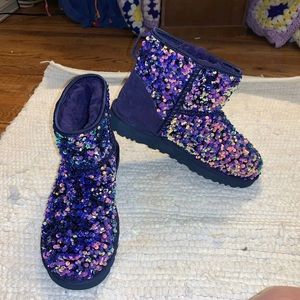 Purple/ Navy sequin UGG
